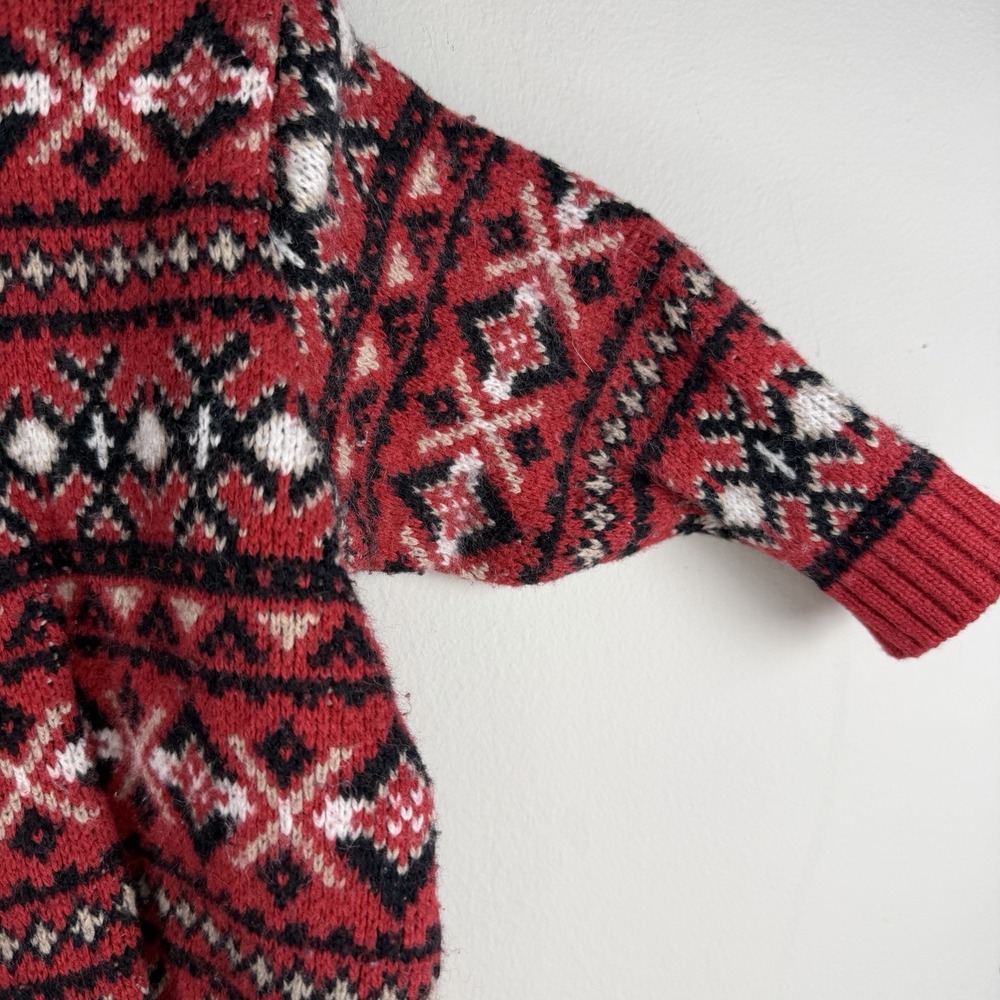 The Children's Place 12 Month 1/4 Zip Winter Holiday SweaterToddler Knit Red - Picture 4 of 9